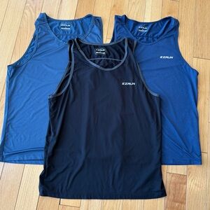 EZRUN (Bundle/Lot of 3) Men's Quick Dry Workout Beach Gym Fitness Tank Tops Sz M